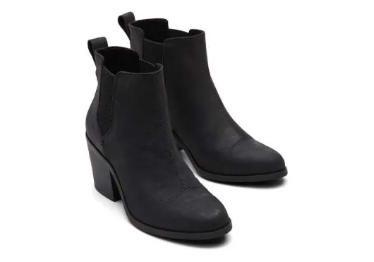 Women WomenEverly Black Nubuck Heeled Boot Black TOMS Boots and Booties