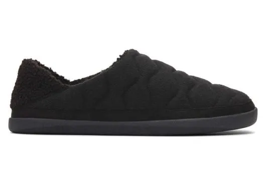 Women WomenEzra Black Quilted Convertible Slipper Black Quilted Felt TOMS Slippers