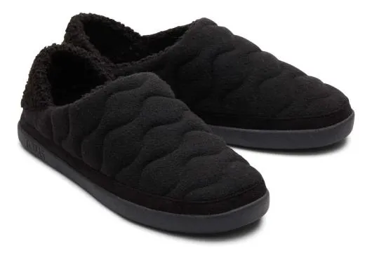 Women WomenEzra Black Quilted Convertible Slipper Black Quilted Felt TOMS Slippers