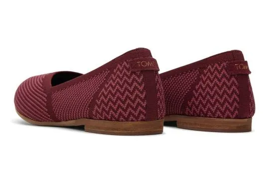 Women WomenJutti Neat Burgundy Knit Flat Deep Burgundy TOMS Dress Casual