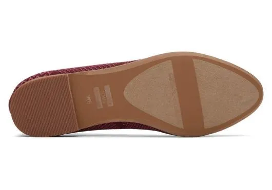 Women WomenJutti Neat Burgundy Knit Flat Deep Burgundy TOMS Dress Casual