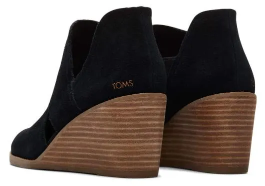 Women WomenKallie Black Suede Cutout Wedge Boot Suede Black TOMS Exclusives