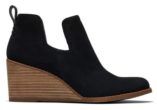 Women WomenKallie Black Suede Wedge Boot Black TOMS Boots and Booties