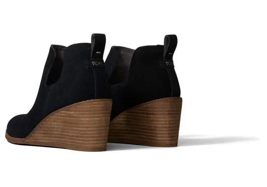 Women WomenKallie Black Suede Wedge Boot Black TOMS Boots and Booties