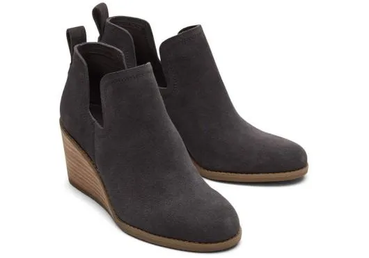 Women WomenKallie Grey Suede Wedge Boot Wide Width Grey Wide TOMS Boots and Booties