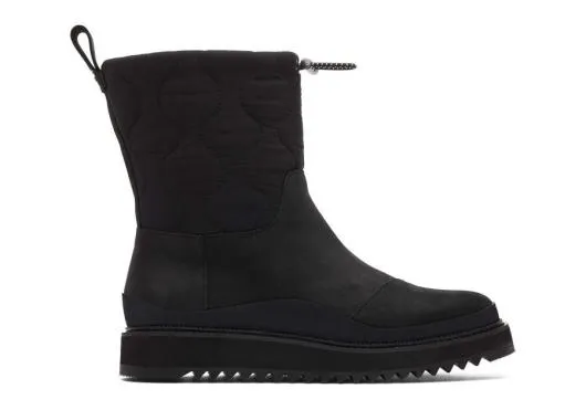 Women WomenMakenna Black Water Resistant Leather Boot Water Resistant Black Leather TOMS Boots and Booties