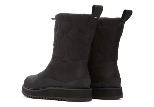 Women WomenMakenna Black Water Resistant Leather Boot Water Resistant Black Leather TOMS Boots and Booties