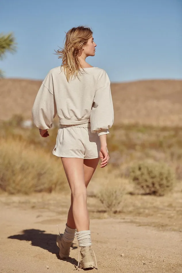 Women Workout Sets Free People Spring Forward Set Oatmeal Heather