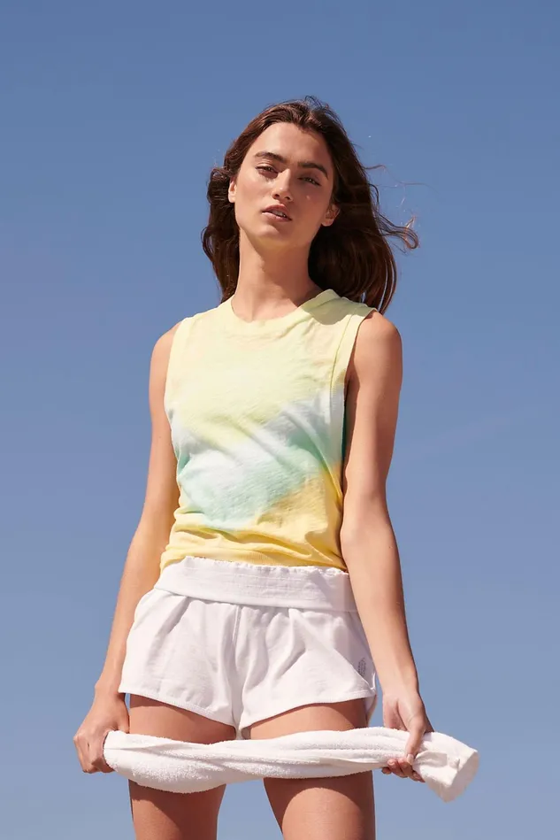 Women Workout Tops Free People Chevron Tie Dye Ombre Love Tank Afterglow Combo
