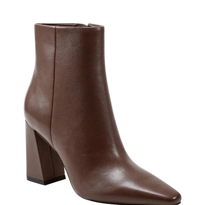 Women Yanara Heeled Bootie Dark Brown Leather Marc Fisher Boots and Booties
