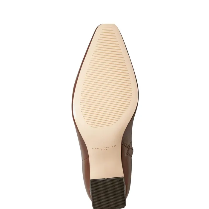Women Yanara Heeled Bootie Dark Brown Leather Marc Fisher Boots and Booties