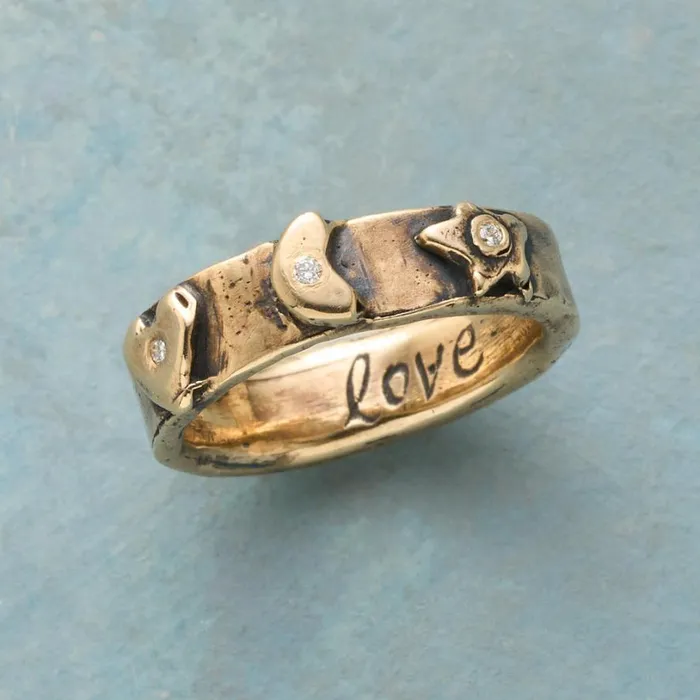 Women Yellow Gold Heavenly Love Ring Sundance Catalog Rings