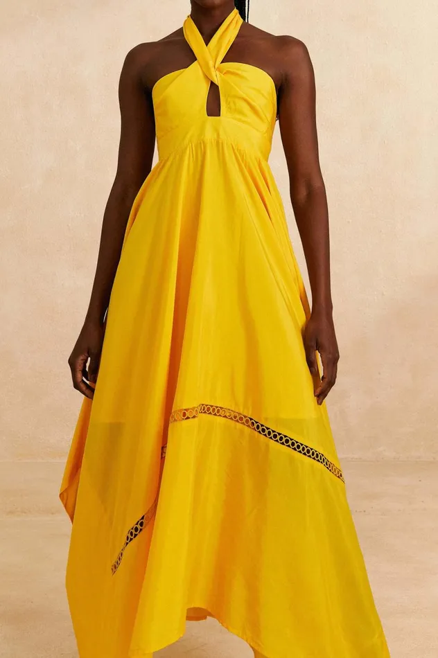 Women Yellow Sleeveless Maxi Dress Yellow FARM Rio Maxi Dresses