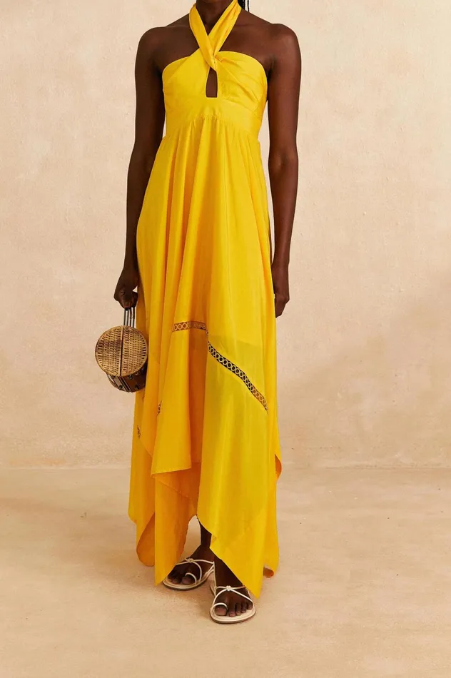 Women Yellow Sleeveless Maxi Dress Yellow FARM Rio Maxi Dresses