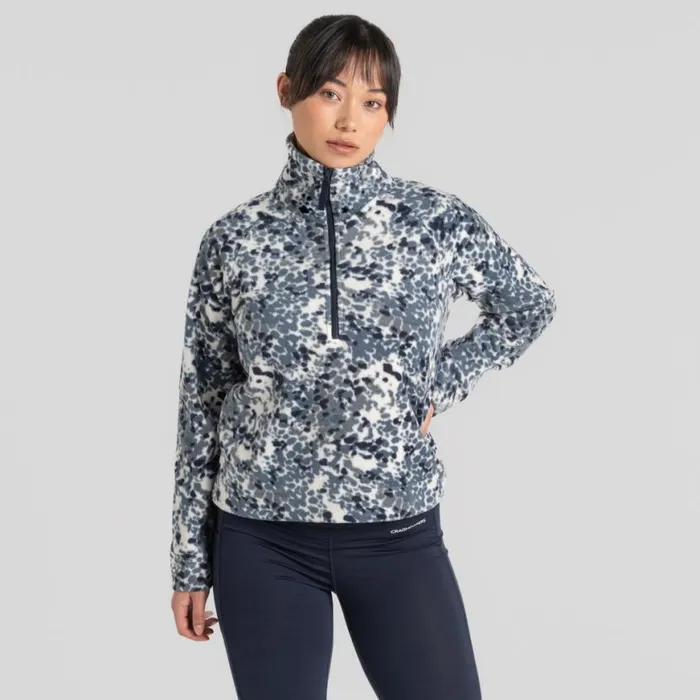 Womens Half Zip Fleece Craghoppers Evie Half Zip Fleece Winter Sky Print