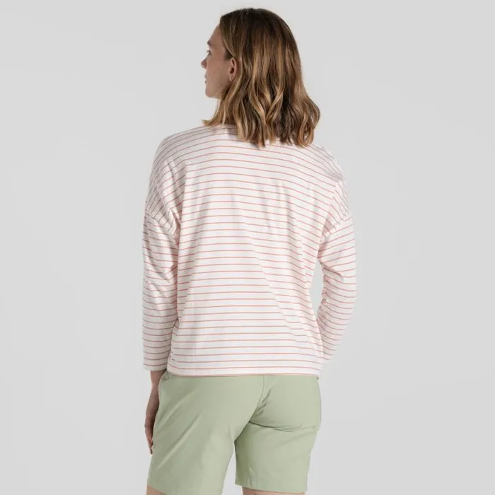 Womens Long Sleeve Craghoppers Kielder Long Sleeved TShirt Sunset Haze Stripe Womens Long Sleeve Craghoppers Kielder Long Sleeved TShirt Sunset Haze Stripe