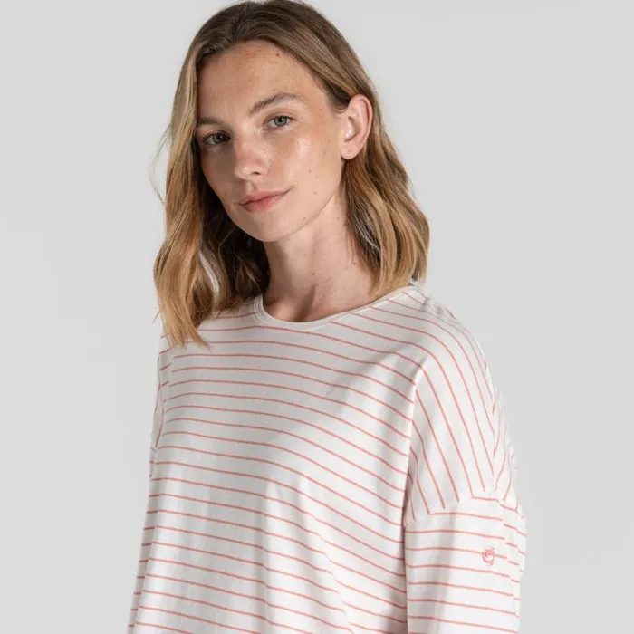 Womens Long Sleeve Craghoppers Kielder Long Sleeved TShirt Sunset Haze Stripe Womens Long Sleeve Craghoppers Kielder Long Sleeved TShirt Sunset Haze Stripe