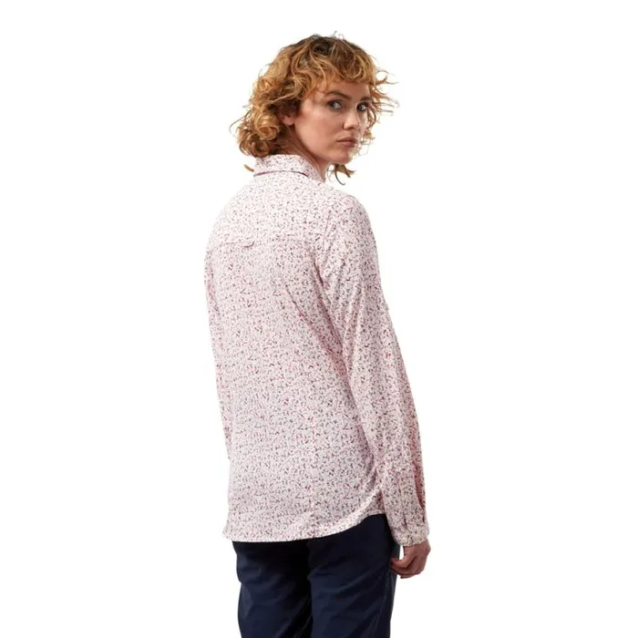 Womens Long Sleeve Craghoppers NosiLife Fara Long Sleeved Shirt Raspberry Print Womens Long Sleeve Craghoppers NosiLife Fara Long Sleeved Shirt Raspberry Print