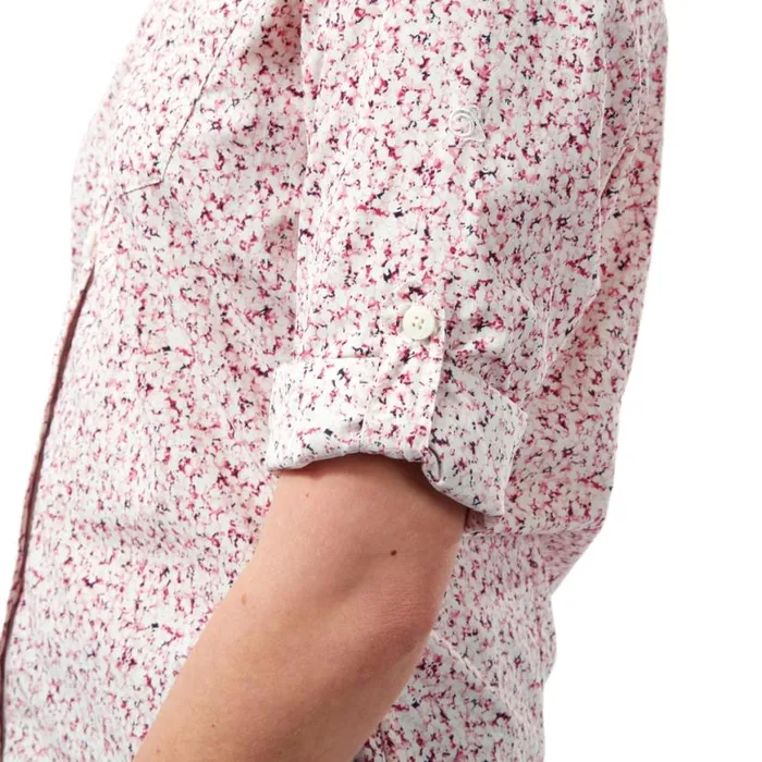 Womens Long Sleeve Craghoppers NosiLife Fara Long Sleeved Shirt Raspberry Print Womens Long Sleeve Craghoppers NosiLife Fara Long Sleeved Shirt Raspberry Print