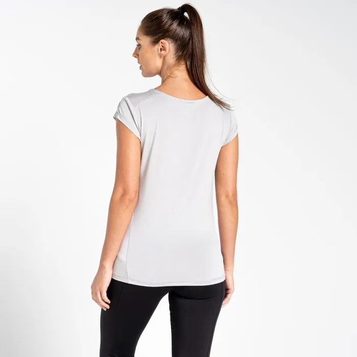 Womens Short Sleeve Craghoppers Atmos Short Sleeved TShirt Lunar Grey Womens Short Sleeve Craghoppers Atmos Short Sleeved TShirt Lunar Grey