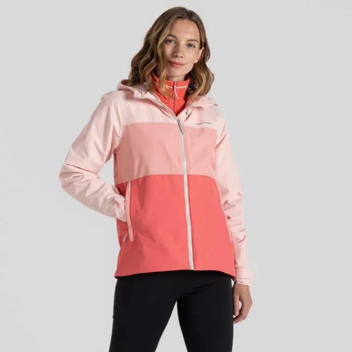 Womens Waterproof Jackets Craghoppers Kora Waterproof Jacket Pink Peach Sunset Haze Deep Coral Womens Waterproof Jackets Craghoppers Kora Waterproof Jacket Pink Peach Sunset Haze Deep Coral
