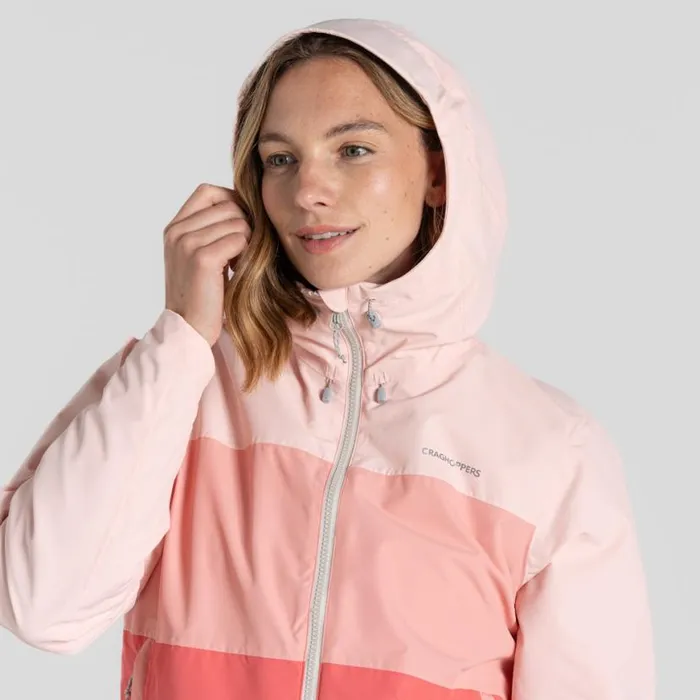 Womens Waterproof Jackets Craghoppers Kora Waterproof Jacket Pink Peach Sunset Haze Deep Coral Womens Waterproof Jackets Craghoppers Kora Waterproof Jacket Pink Peach Sunset Haze Deep Coral