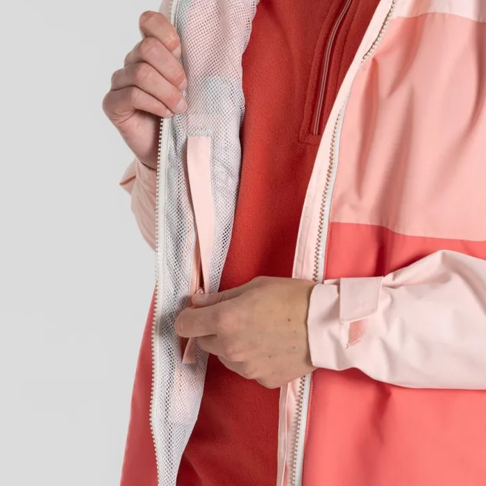 Womens Waterproof Jackets Craghoppers Kora Waterproof Jacket Pink Peach Sunset Haze Deep Coral Womens Waterproof Jackets Craghoppers Kora Waterproof Jacket Pink Peach Sunset Haze Deep Coral