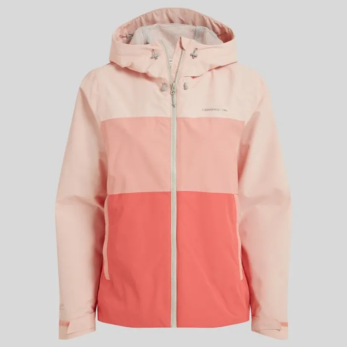 Womens Waterproof Jackets Craghoppers Kora Waterproof Jacket Pink Peach Sunset Haze Deep Coral Womens Waterproof Jackets Craghoppers Kora Waterproof Jacket Pink Peach Sunset Haze Deep Coral