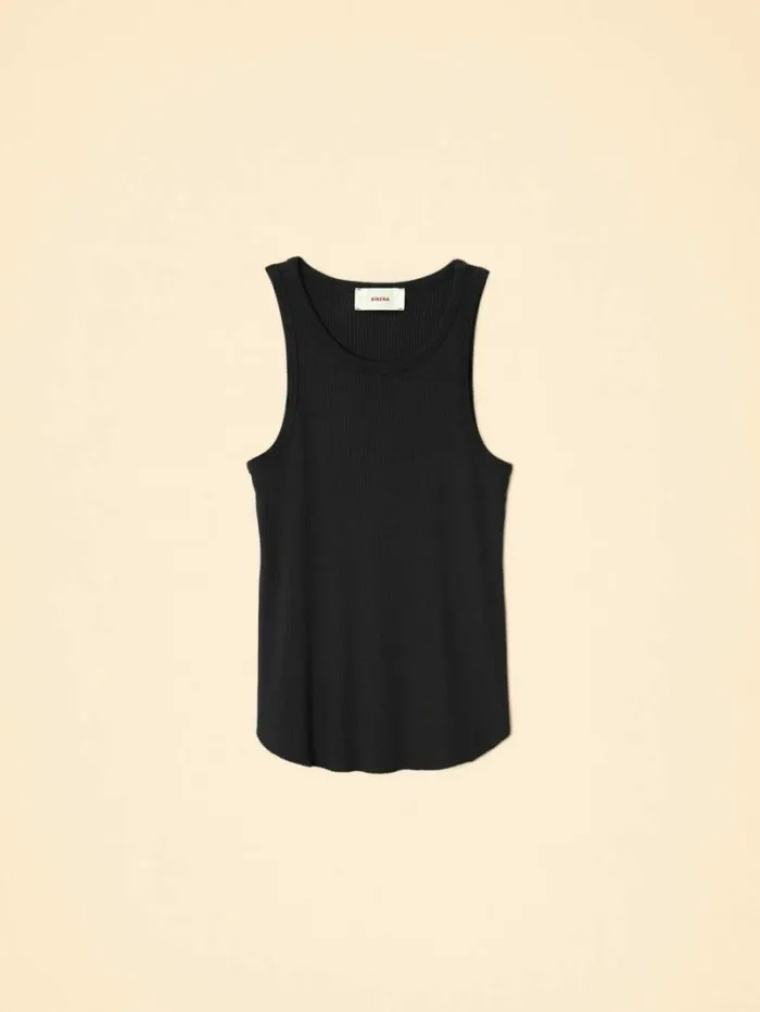 Xirena Black Arynn Wide Rib Tank Top Women Tops