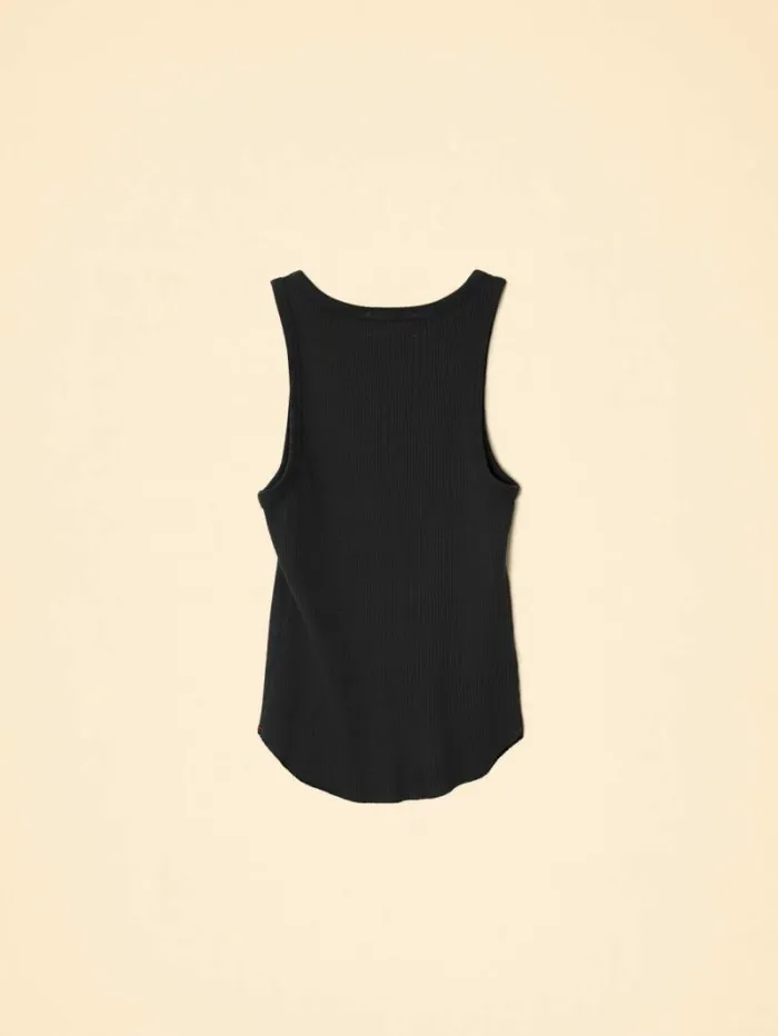 Xirena Black Arynn Wide Rib Tank Top Women Tops