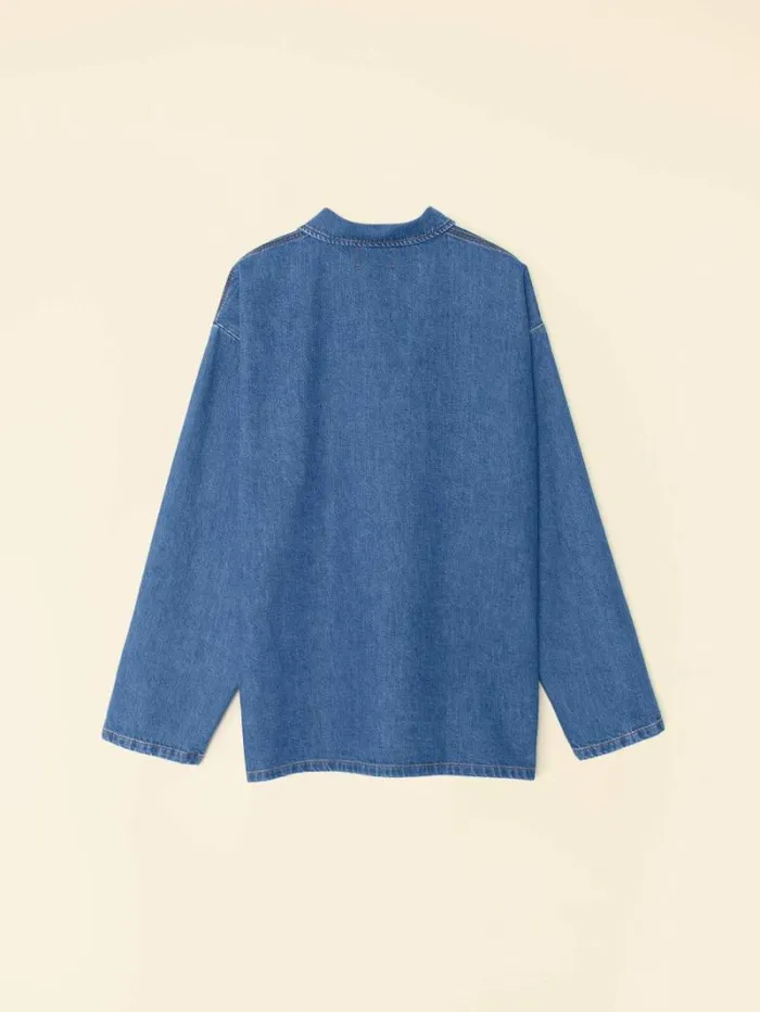 Xirena Deep Indigo Stanford Denim Jacket Women Sweaters and Jackets