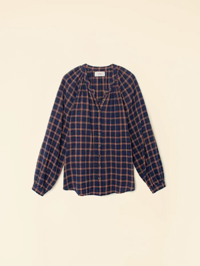 Xirena Navy Brick Evan Shirt Women Shirts