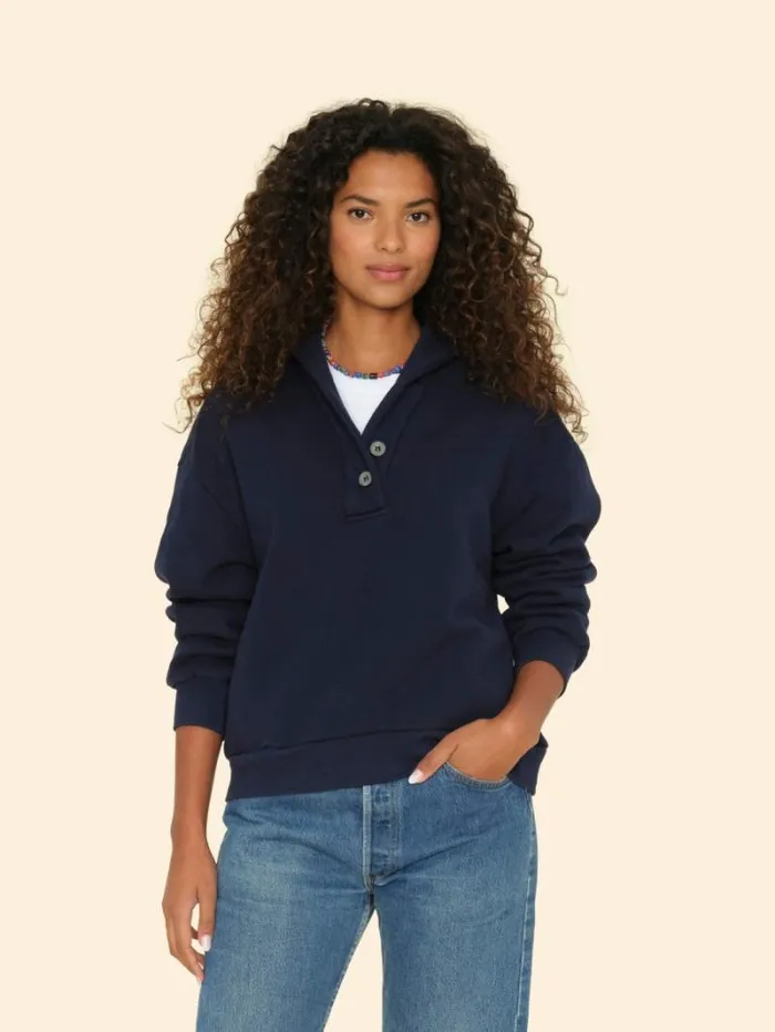 Xirena Navy Kass Sweatshirt Women Sweats and Tees
