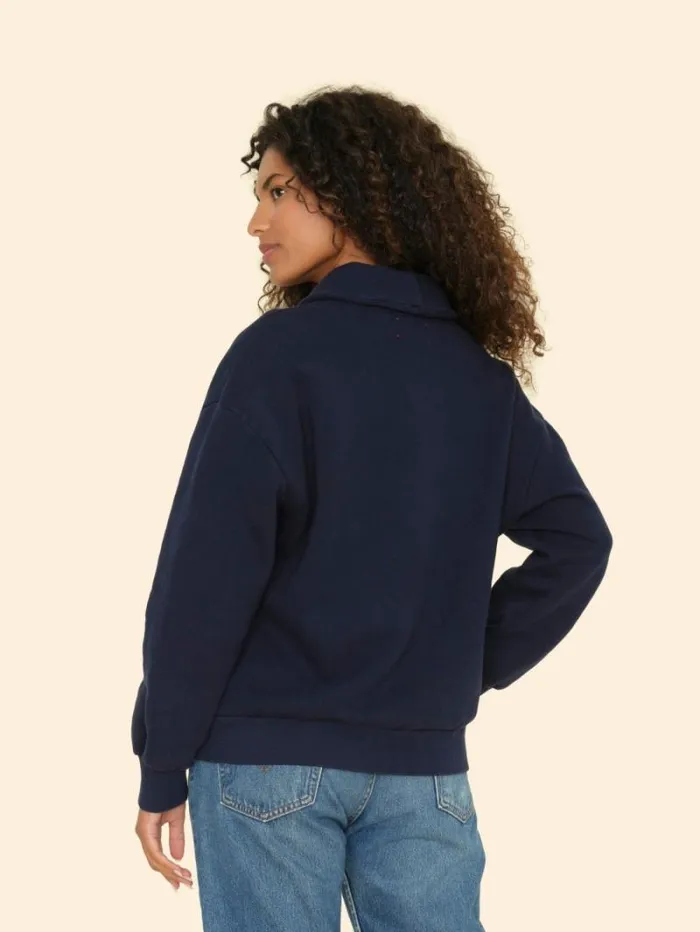 Xirena Navy Kass Sweatshirt Women Sweats and Tees