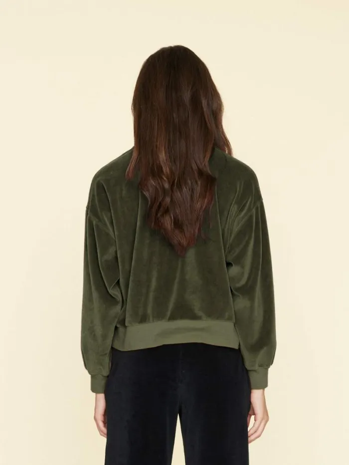 Xirena Olivine Huxley Velour Sweatshirt Women Sweats and Tees