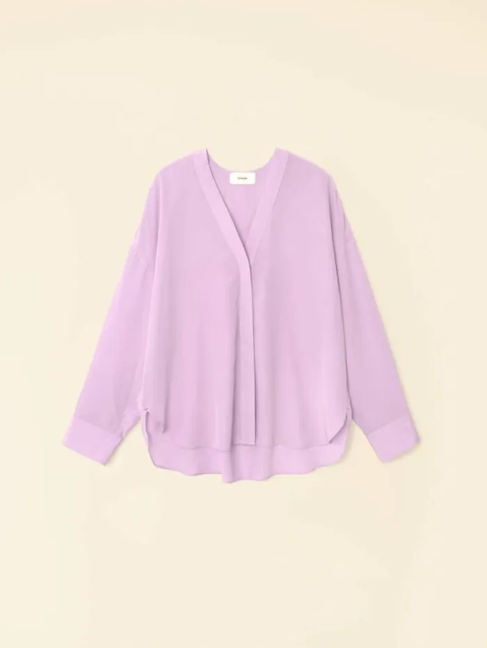 Xirena Orchid Bloom Frances Silk Shirt Women Shirts