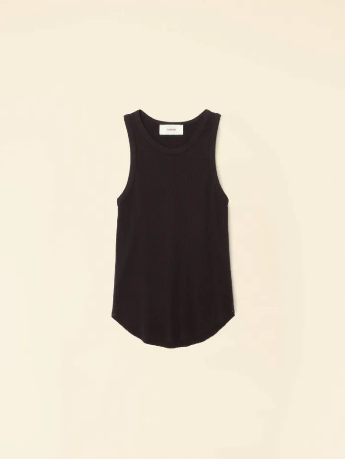 Xirena True Black Arynn Fine Rib Tank Top Women Sweats and Tees