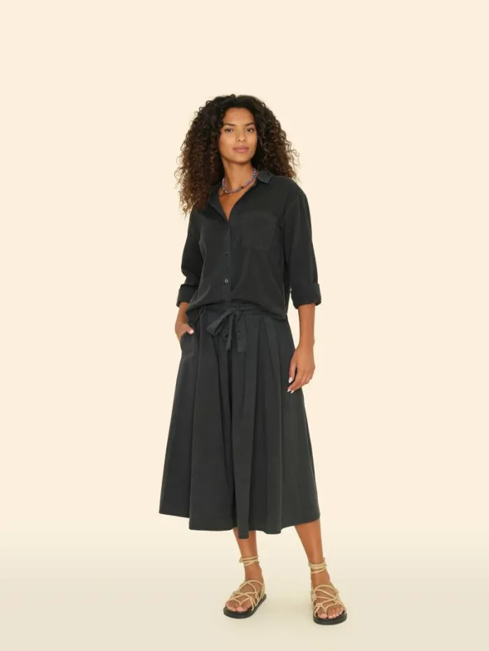 Xirena Washed Black Bellan Twill Skirt Women Skirts