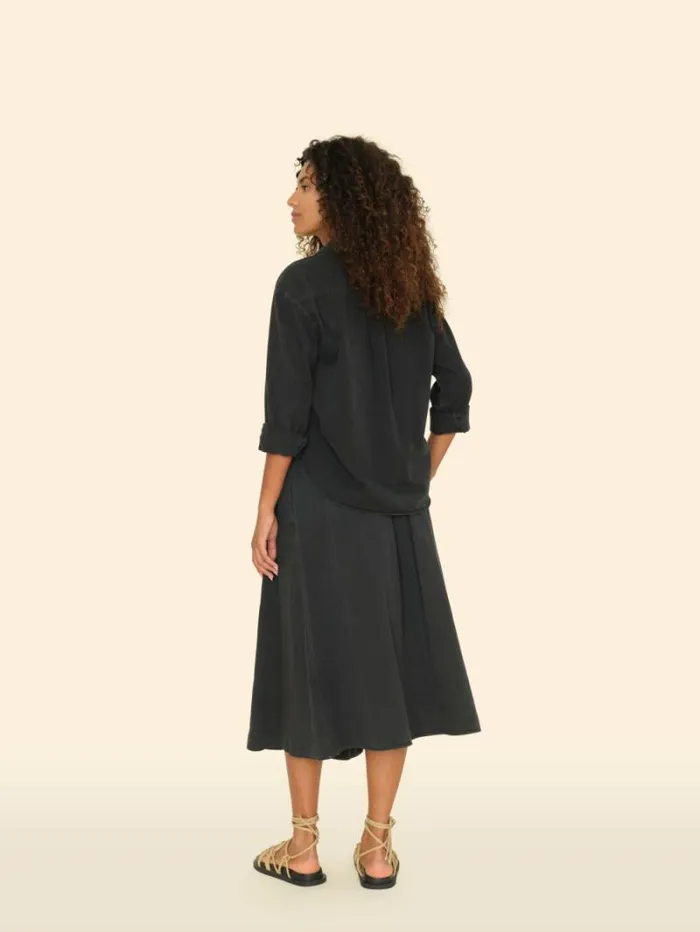 Xirena Washed Black Bellan Twill Skirt Women Skirts