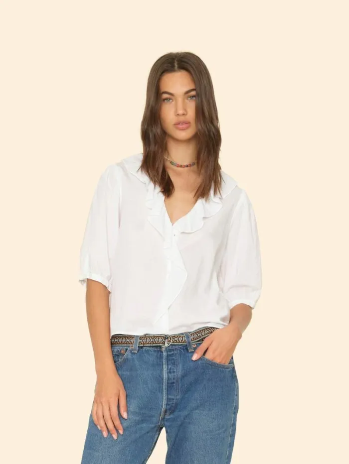 Xirena White Caspia Top Women Tops