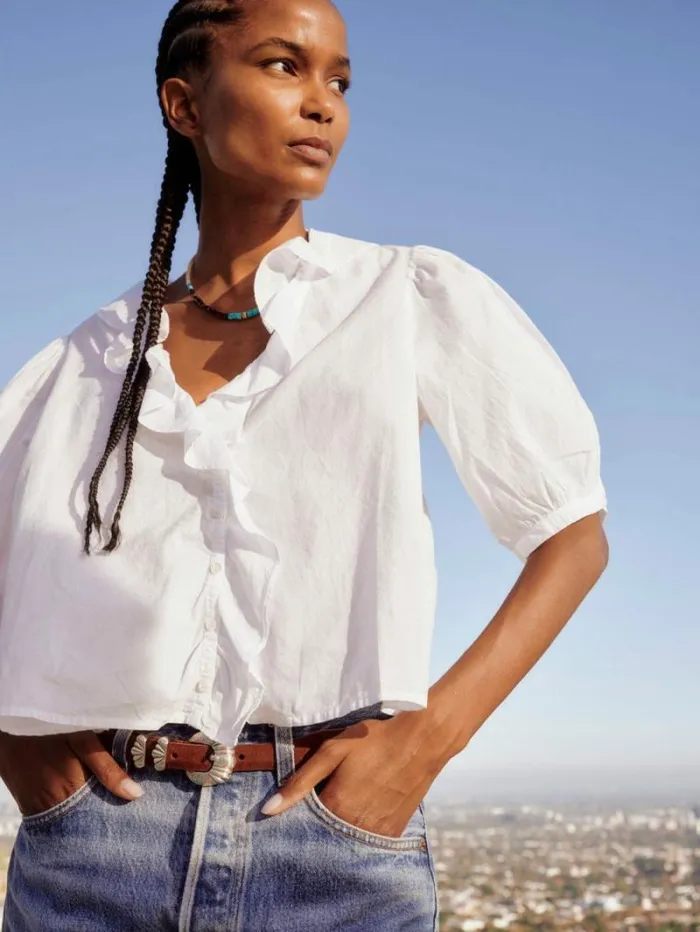 Xirena White Caspia Top Women Tops