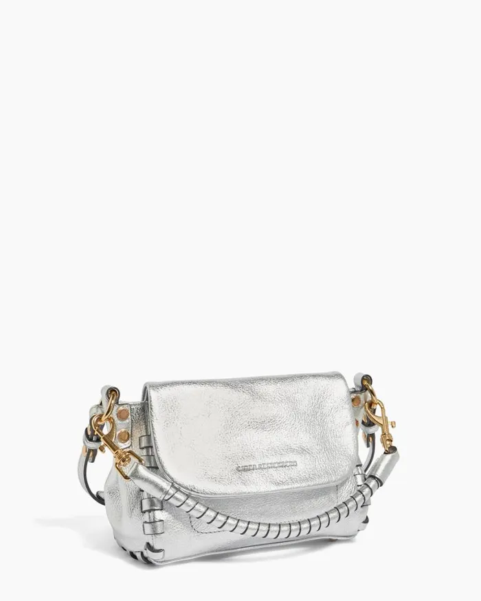 Zen Mini Crossbody Silver Pebble Metallic Women Aimee Kestenberg Crossbody Bags